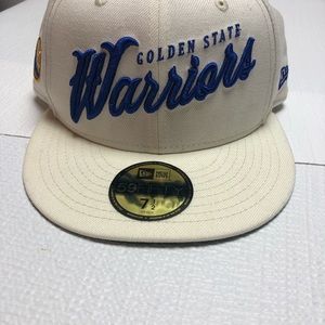 New Era Golden State Warriors S 7 1/2 White & Blue